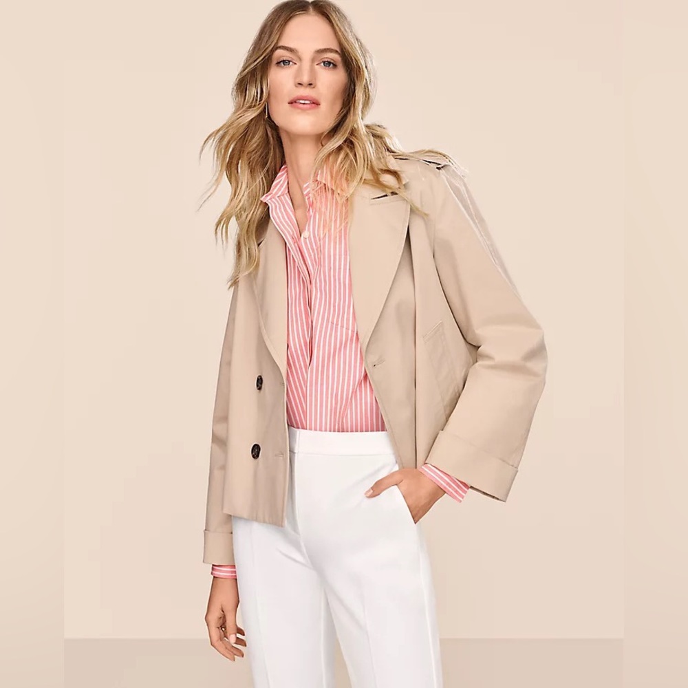 Ann Taylor Wide Cuff Swing Jacket - Cropped Trench